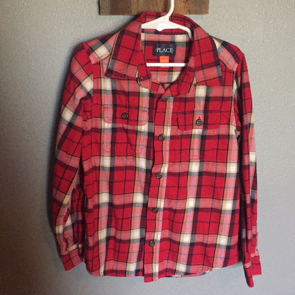 Boys Children’s Place Flannel Button-Up (5/6)